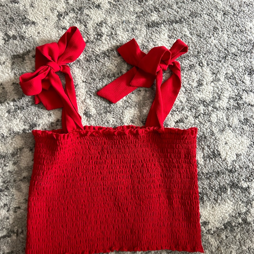 SHOWPO RED TIE TOP